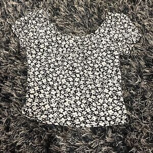 Women’s floral top (navy blue and white)